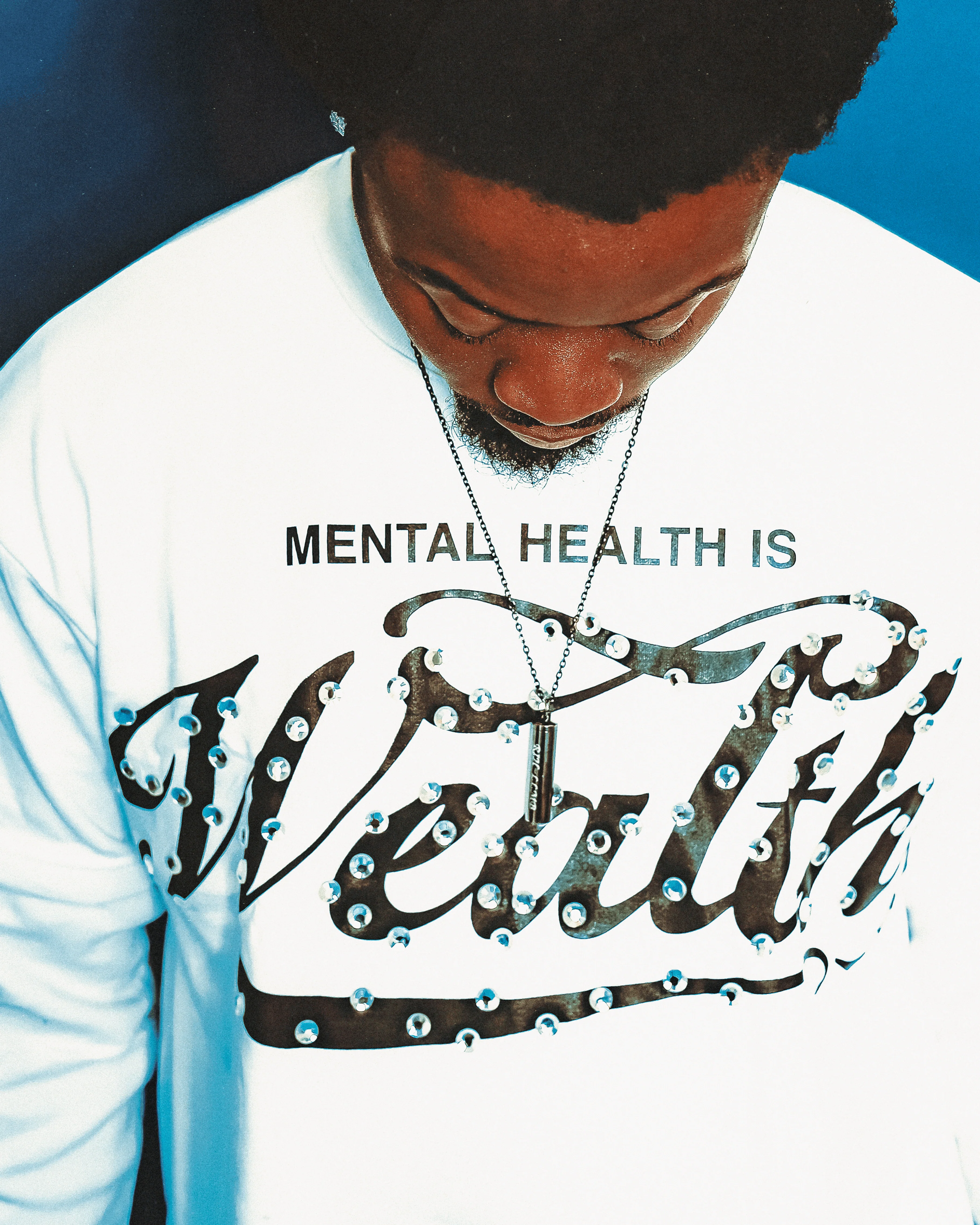 Mental Health Is Wealth Double Layer Tee - White - Image 3