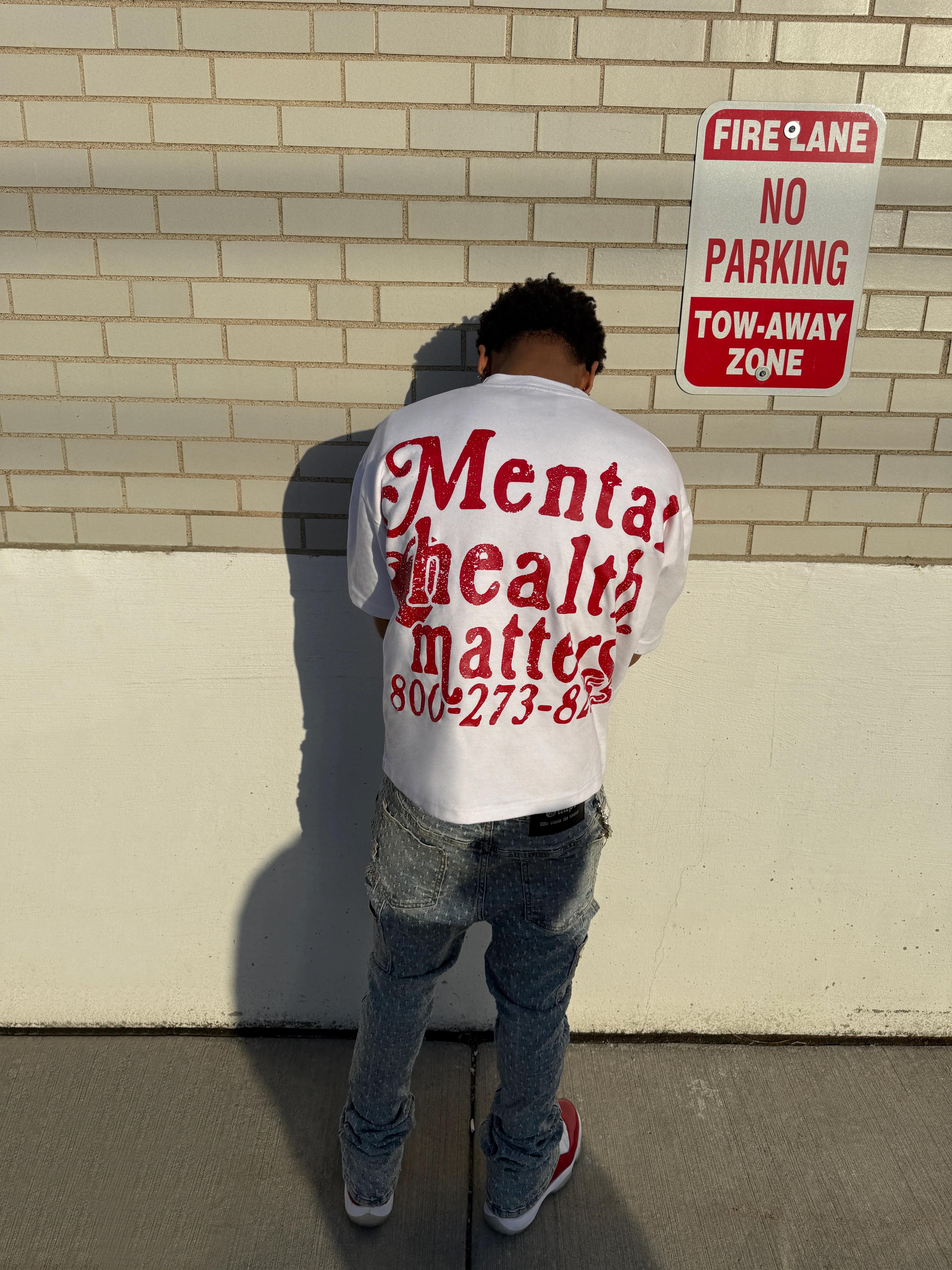 Double Mental Health Matters Tee - Red - Image 3