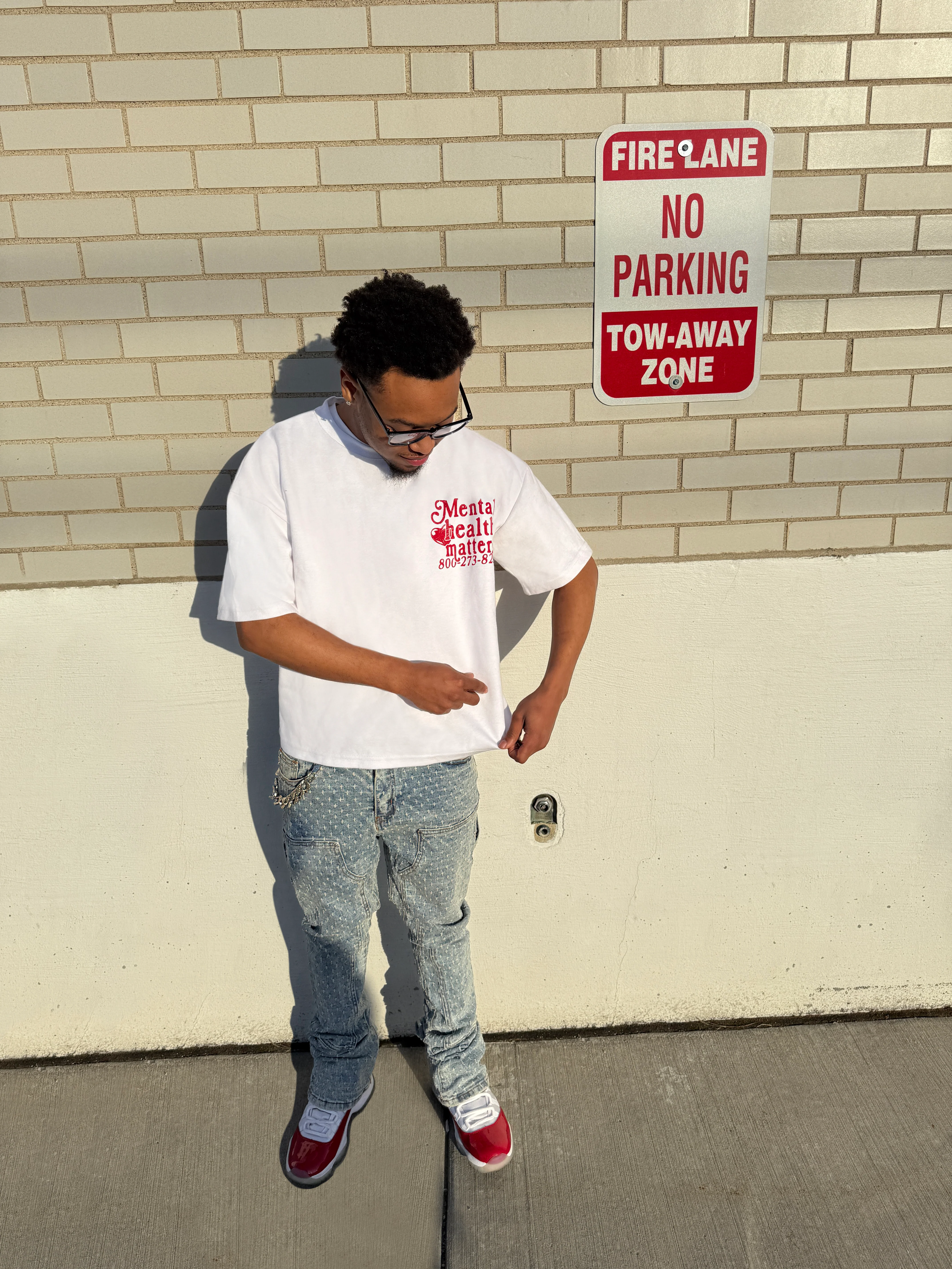 Double Mental Health Matters Tee - Red - Image 4