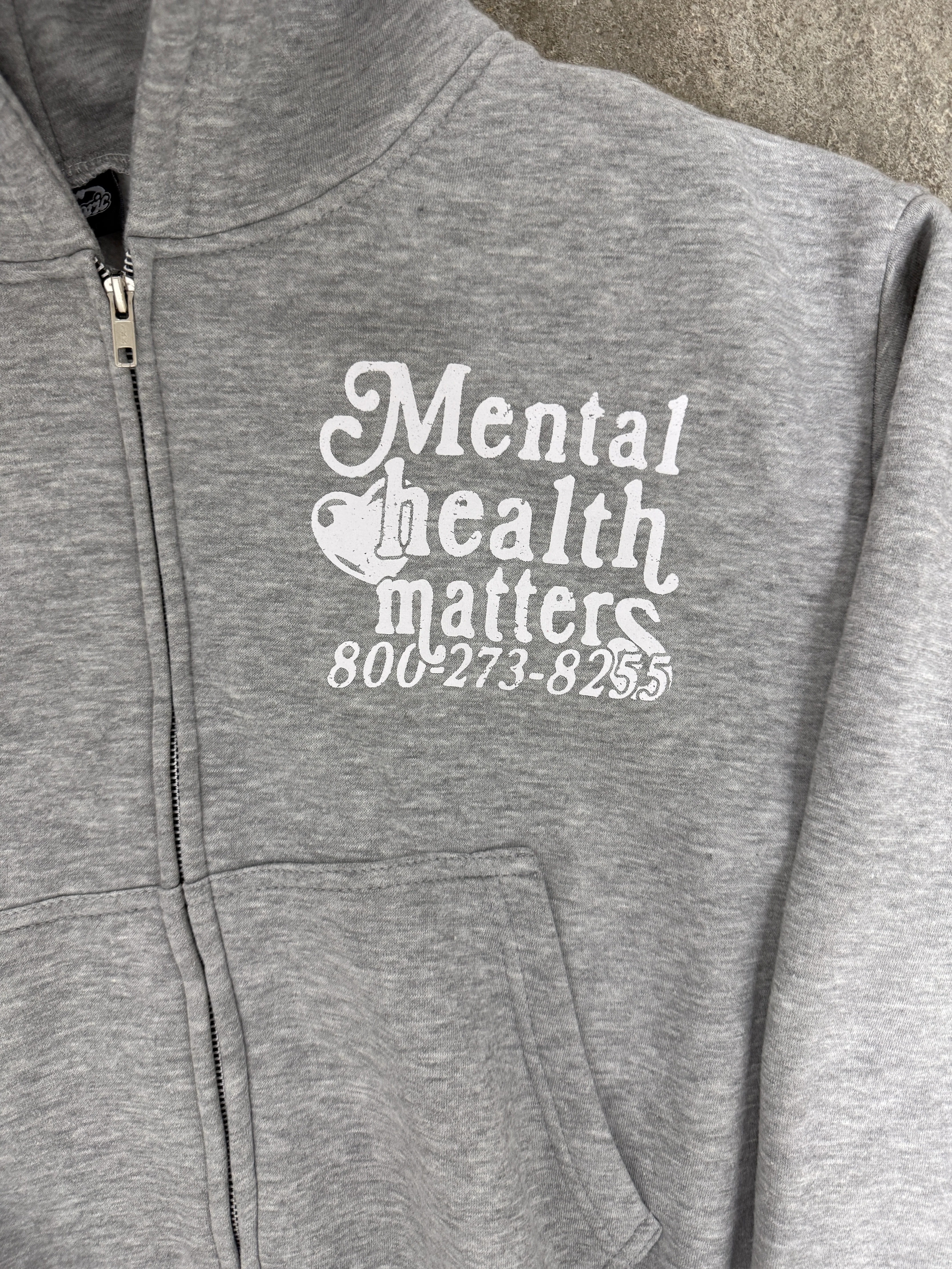 Mental Health Matters Zip Up - Gray - Image 6
