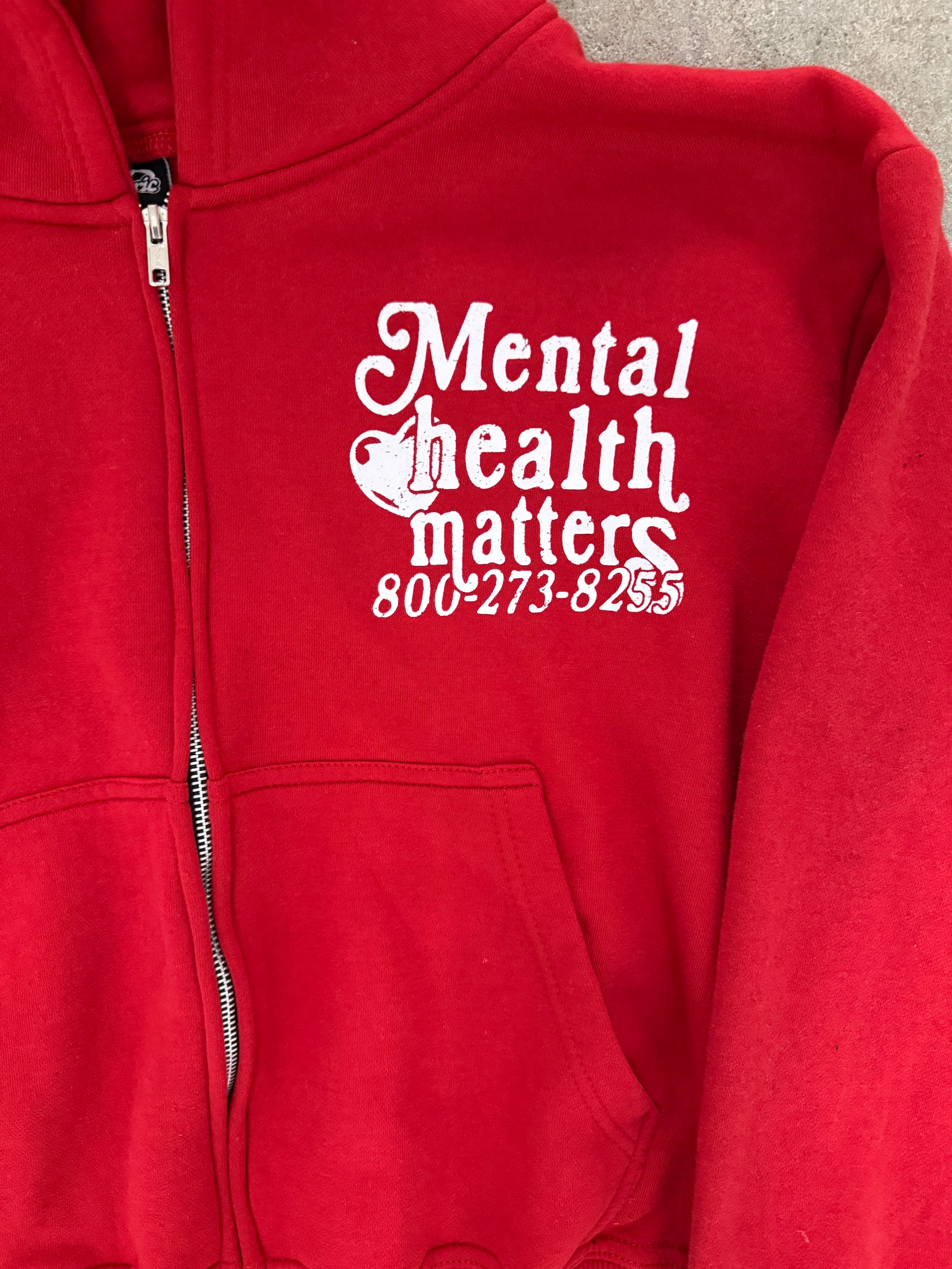 Mental Health Matters Zip Up - Red - Image 7