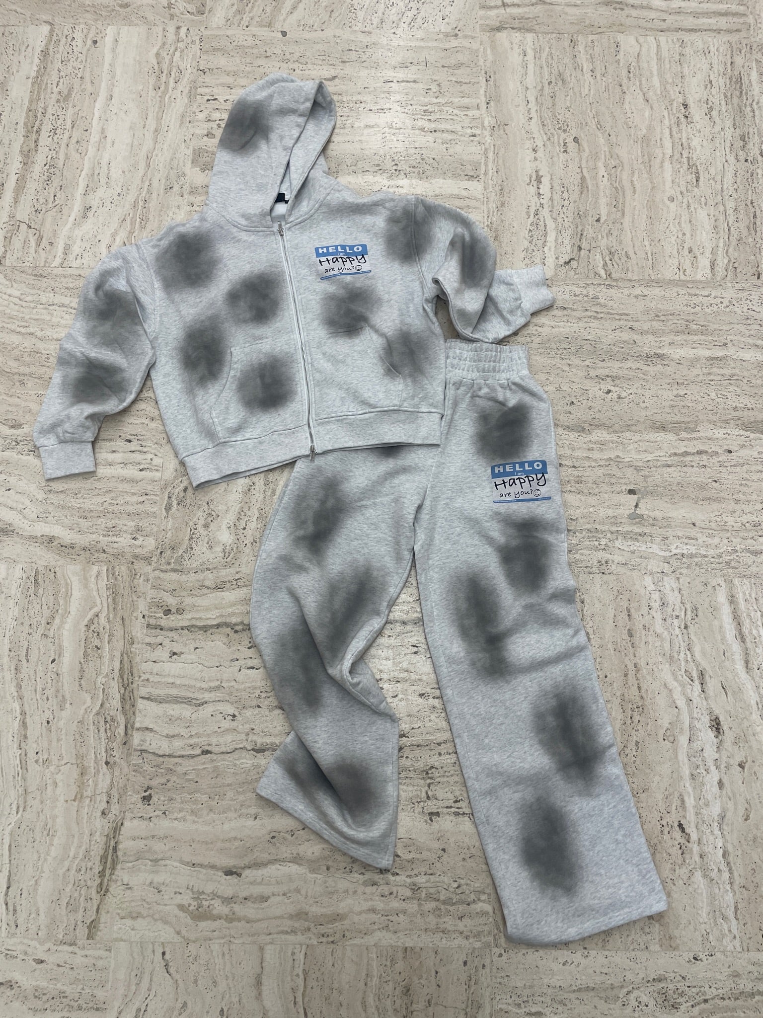 Gray 'I am Happy' Zip Up - Image 6