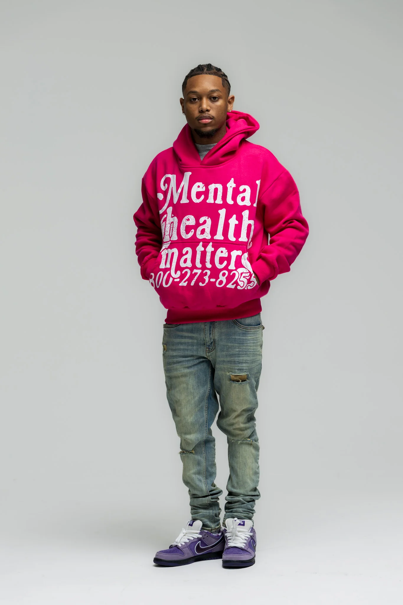 Mental Health Matters Hoodie - Pink - Image 3