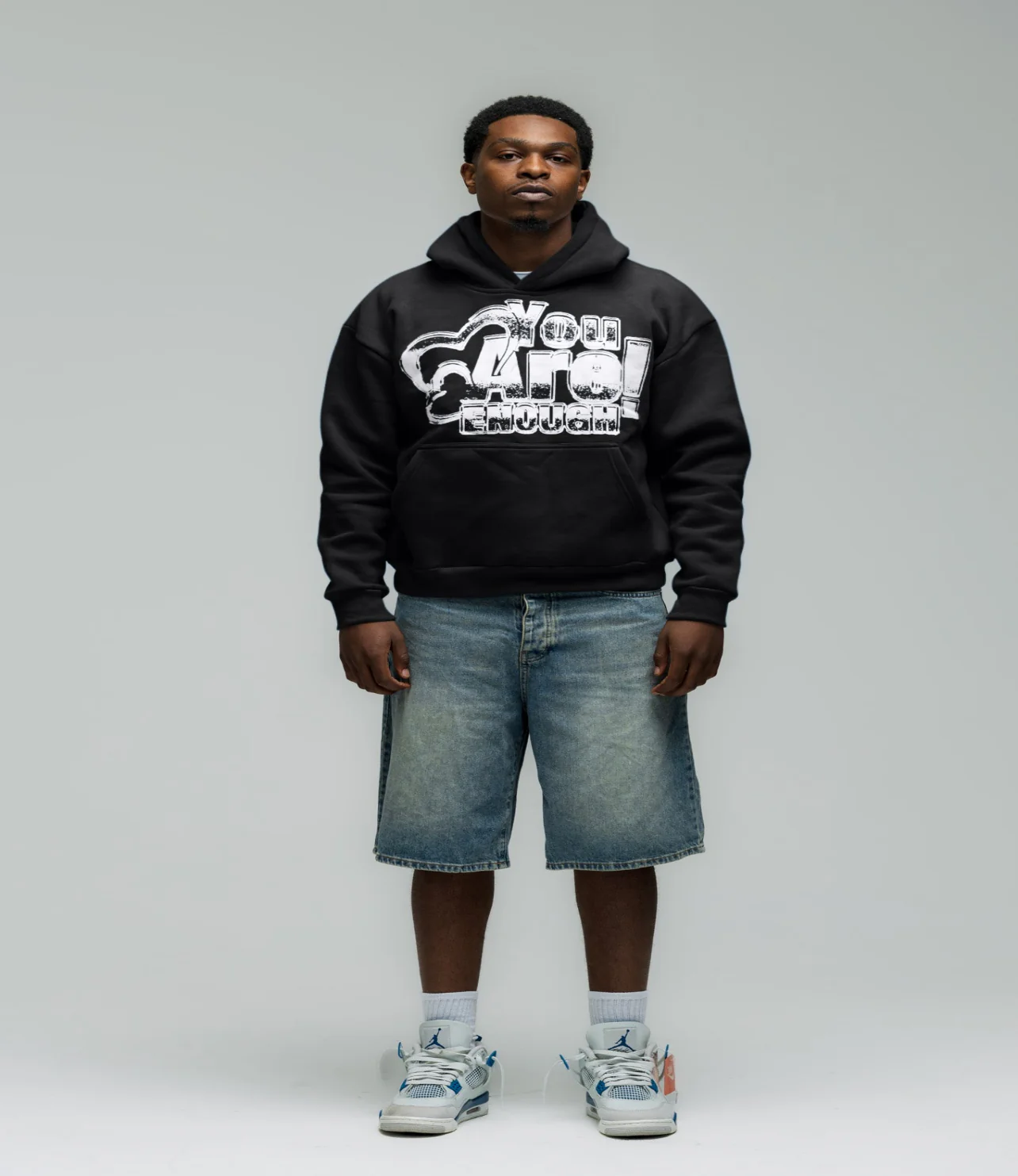 You Are Enough Hoodie - Black - Image 3